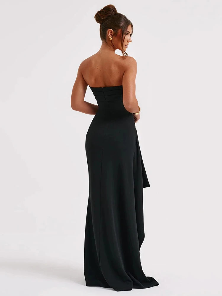 Vestido Mozision Maxi sem Alças Preto