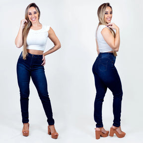 Calça Jeans Feminina Skinny casual escura