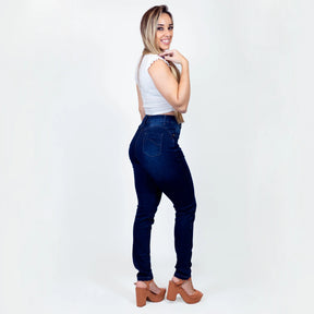 Calça Jeans Feminina Skinny casual escura