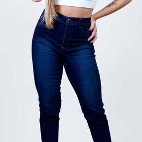 Calça Jeans Feminina Skinny casual escura