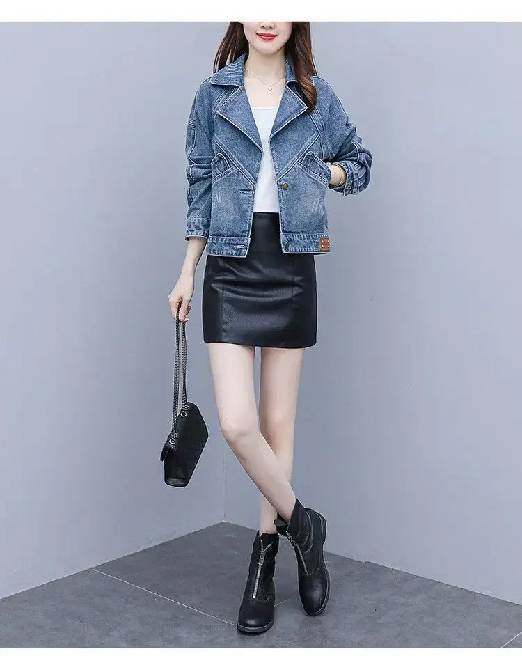 Jaqueta Jeans Versátil Preta Feminina