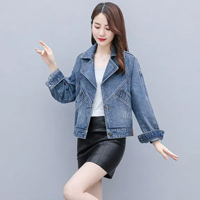 Jaqueta Jeans Versátil Preta Feminina