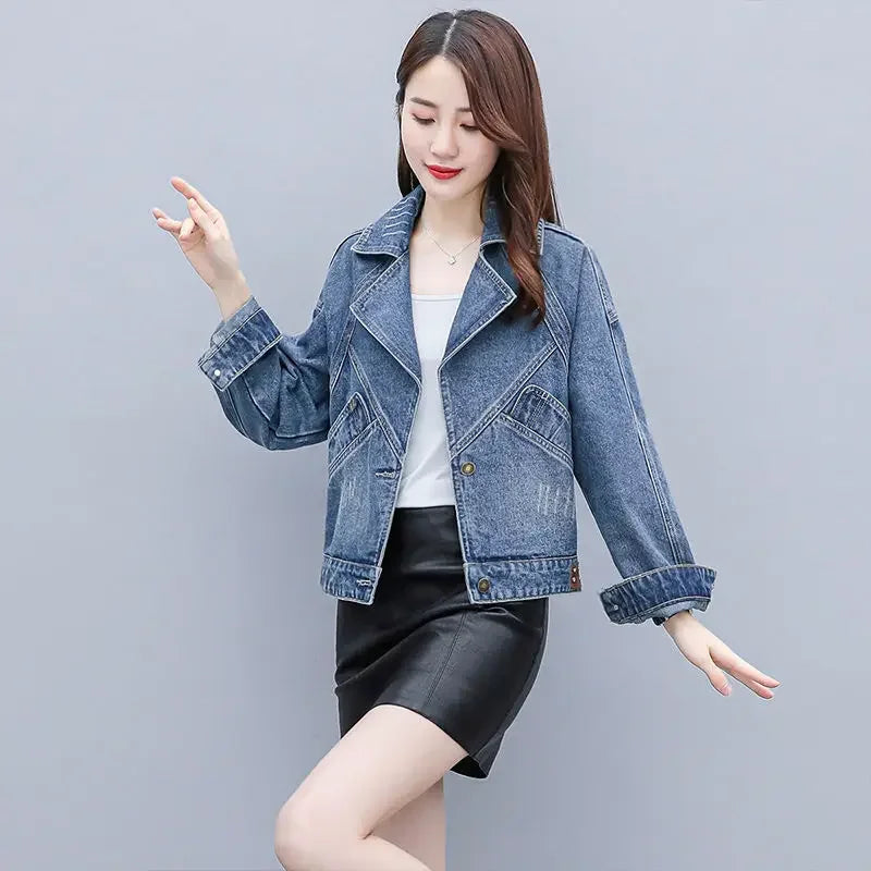 Jaqueta Jeans Versátil Preta Feminina