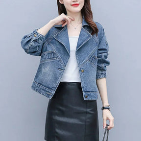 Jaqueta Jeans Versátil Preta Feminina